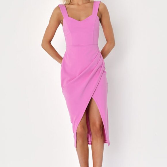 Lulus Always Beautiful Rose Pink Sleeveless Tulip Midi Dress - Size XL - Picture 1 of 1